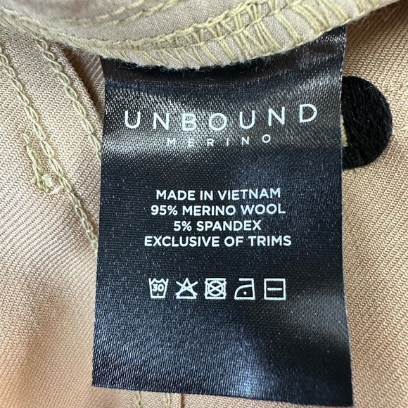 Unbound Merino beige merino wool Travel pants 28in waist Neutral Stretchy Casual - Picture 2 of 11